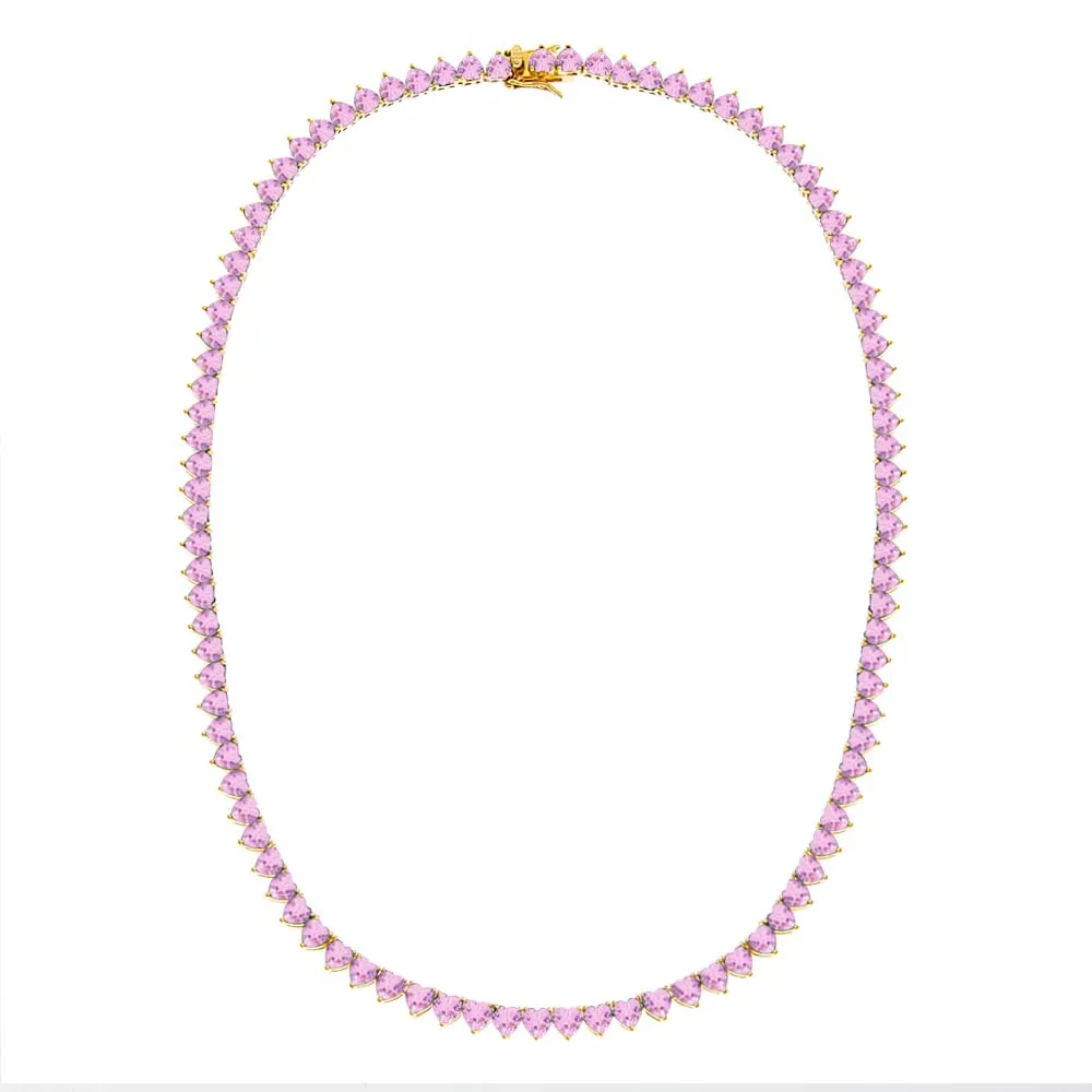 Gemstone Heart Tennis Necklace sold by Adina Eden's product image thumbnail 5