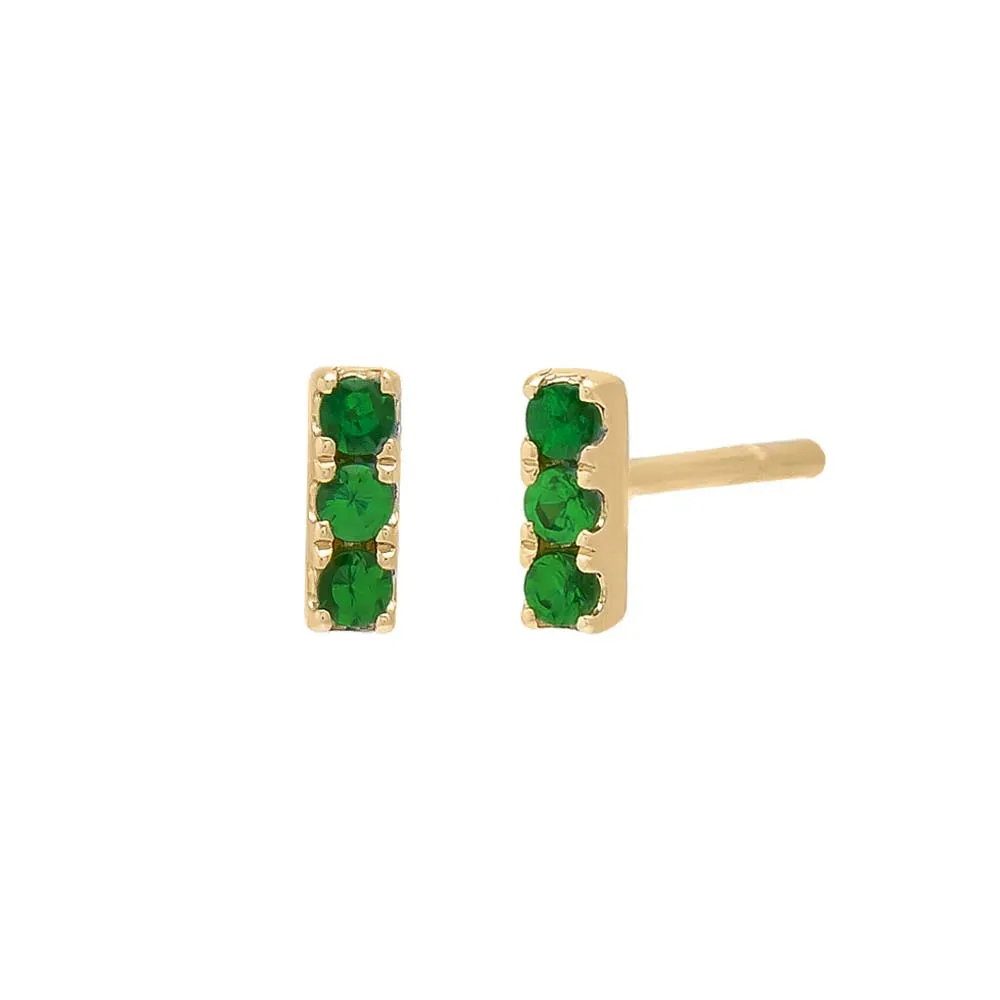Triple Bar Emerald Earring 14K sold by Adina Eden's