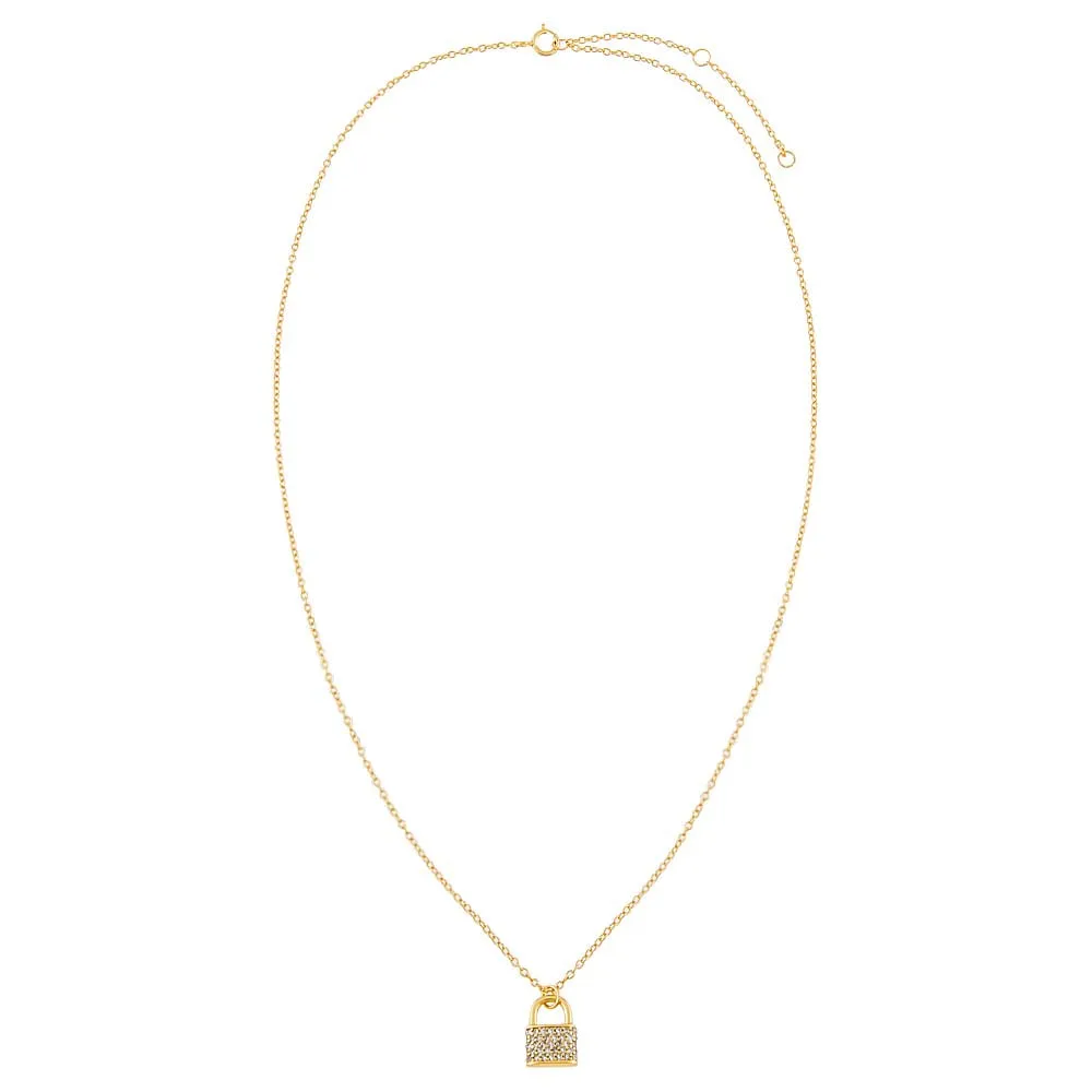 Pavé Lock Necklace sold by Adina Eden's product image thumbnail 3