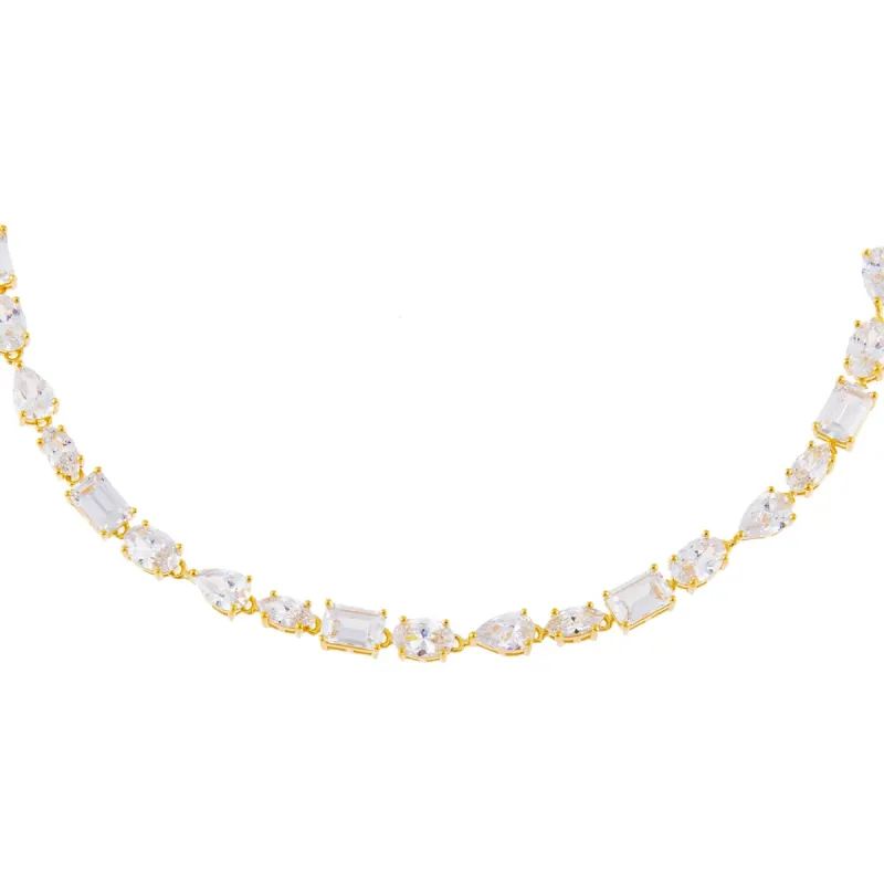 CZ Multi Shape Stone Choker sold by Adina Eden's