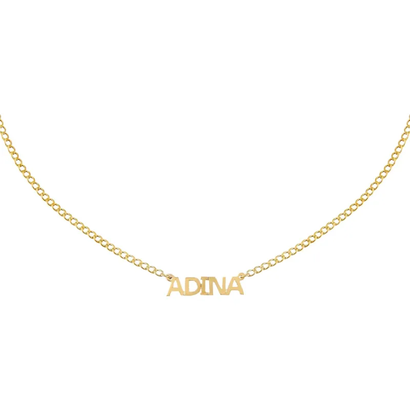Mini Nameplate Choker 14K sold by Adina Eden's
