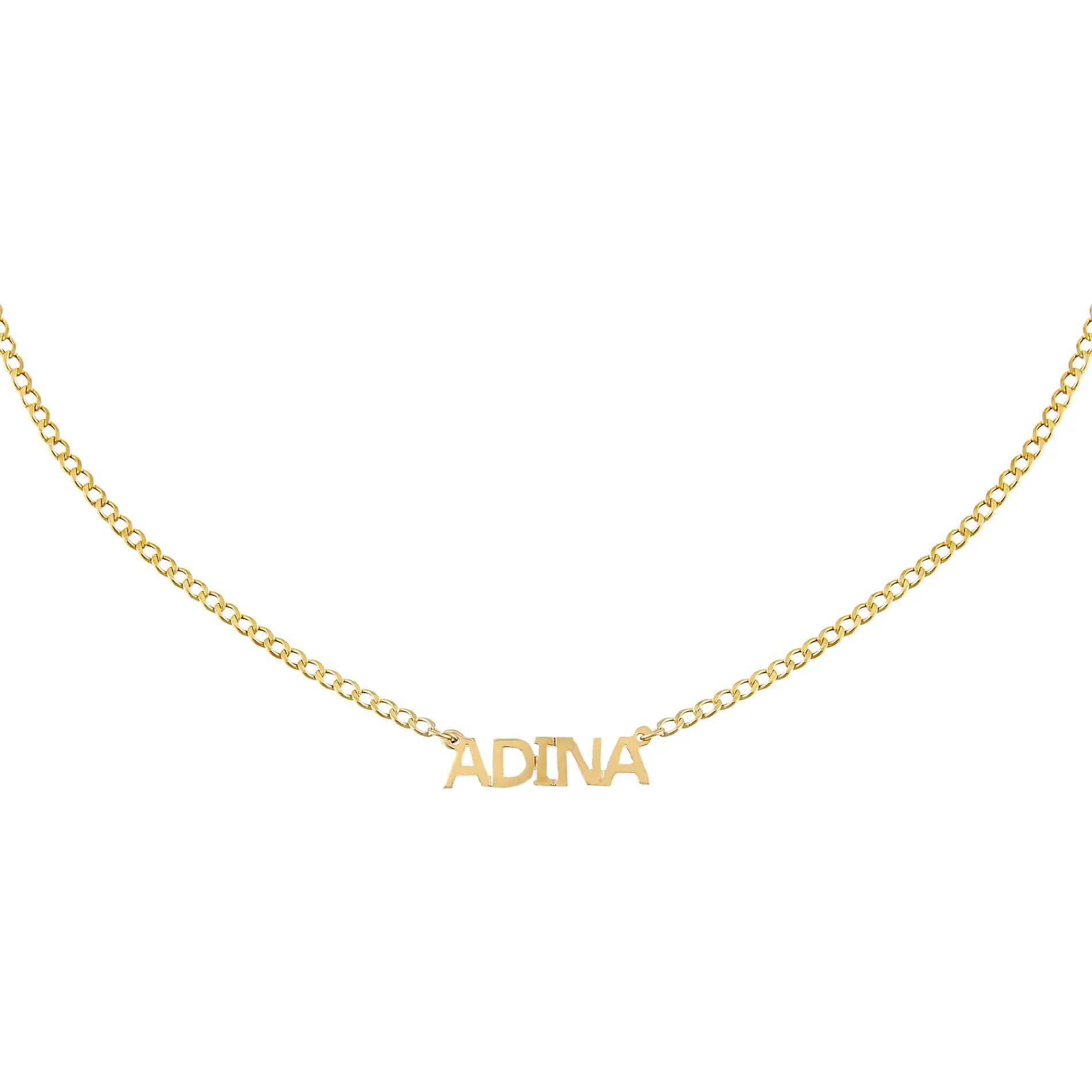 Mini Nameplate Choker 14K sold by Adina Eden's