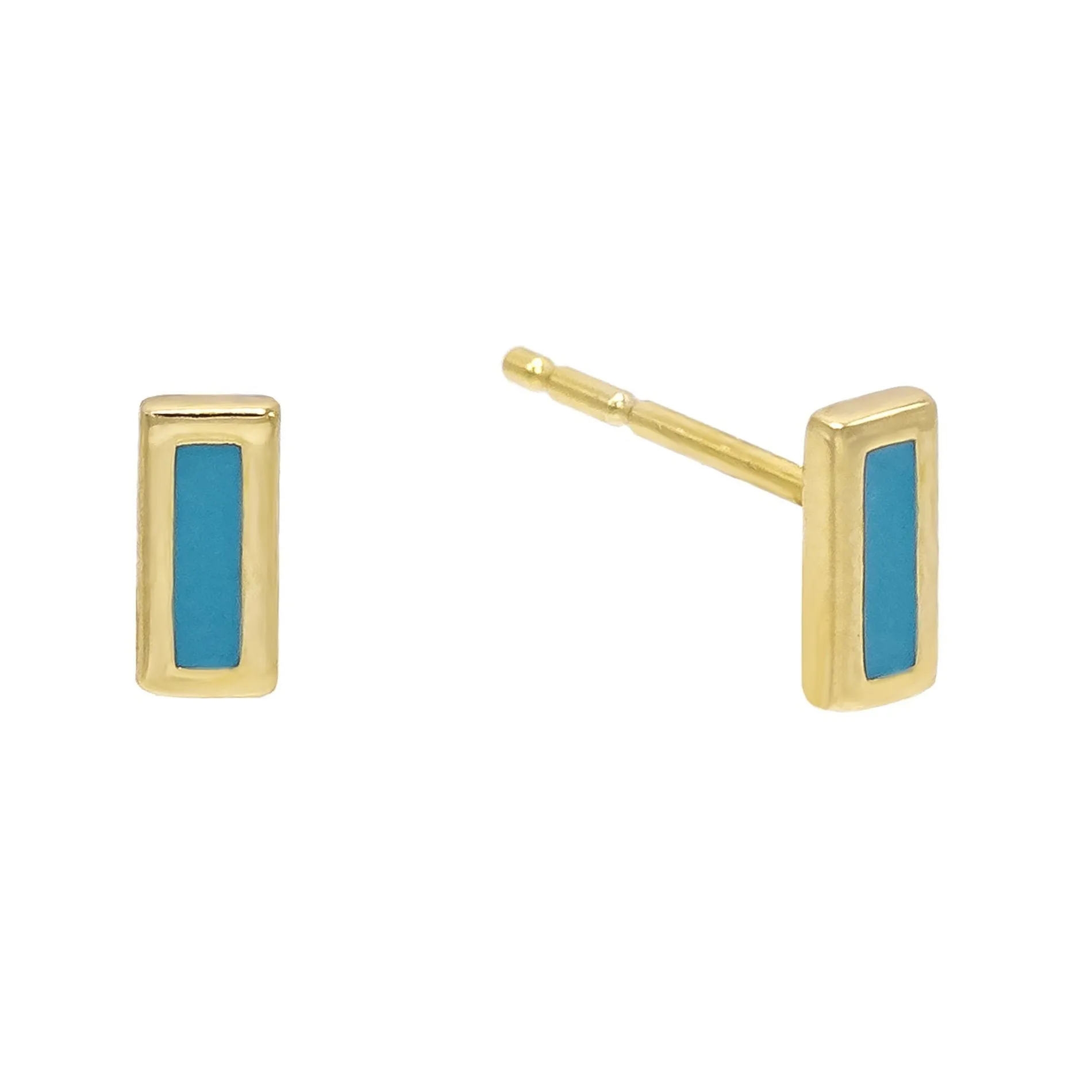 Rectangle Stud Earring 14K sold by Adina Eden's