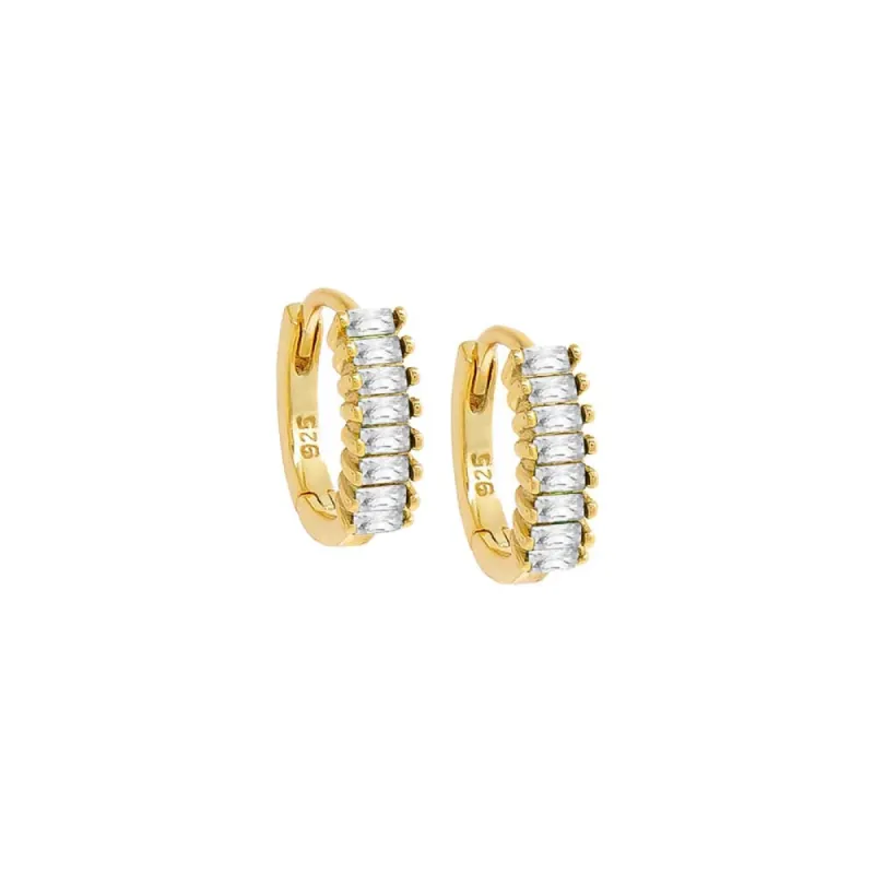 Colored Baguette Huggie Earring sold by Adina Eden's