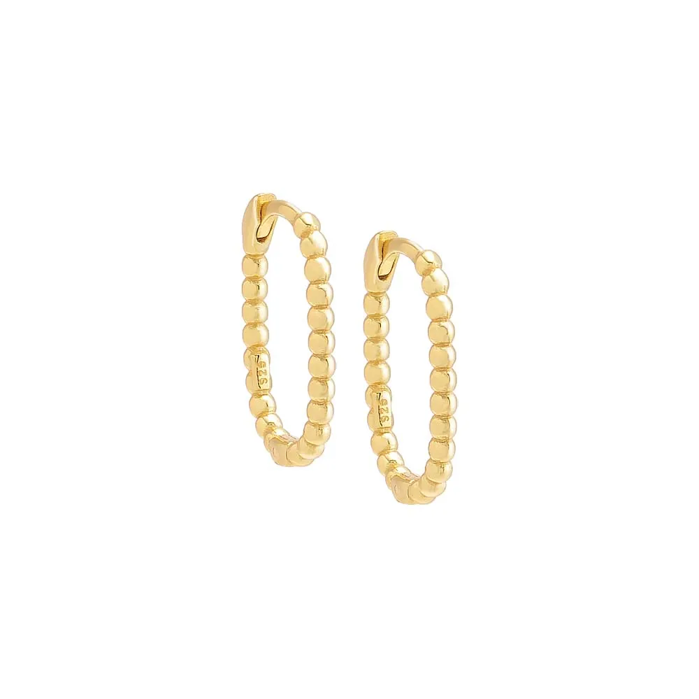 Beaded Oval Shape Huggie Earring sold by Adina Eden's