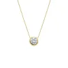 CZ Round Bezel Pendant Necklace sold by Adina Eden's