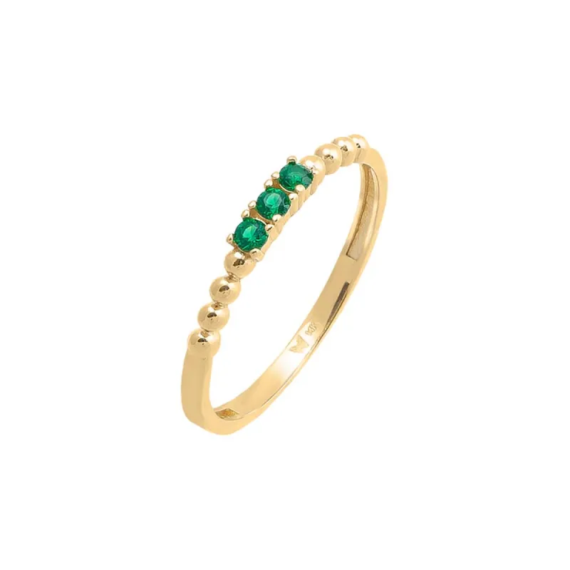Dainty Emerald Green Accented Ring 14K sold by Adina Eden's