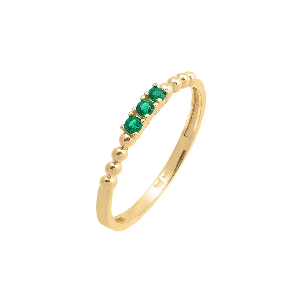 Dainty Emerald Green Accented Ring 14K sold by Adina Eden's