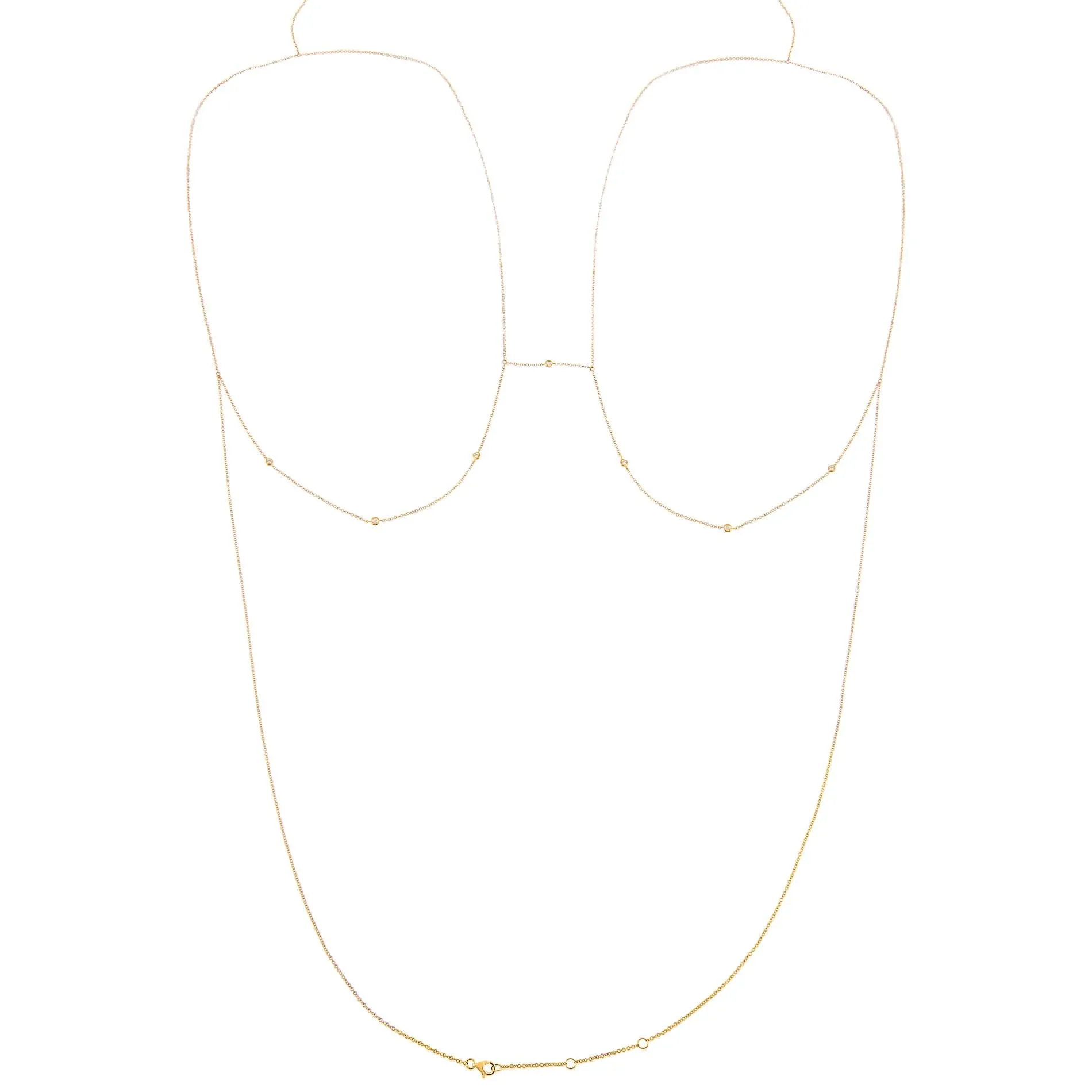 Diamond Bezel Body Chain 14K sold by Adina Eden's