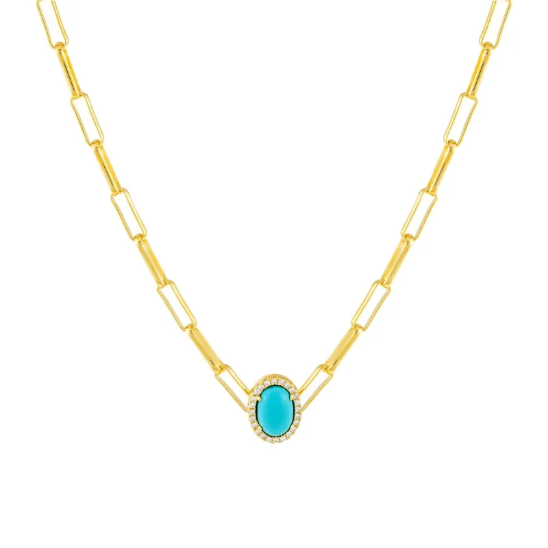 Turquoise Round Stone Choker sold by Adina Eden's