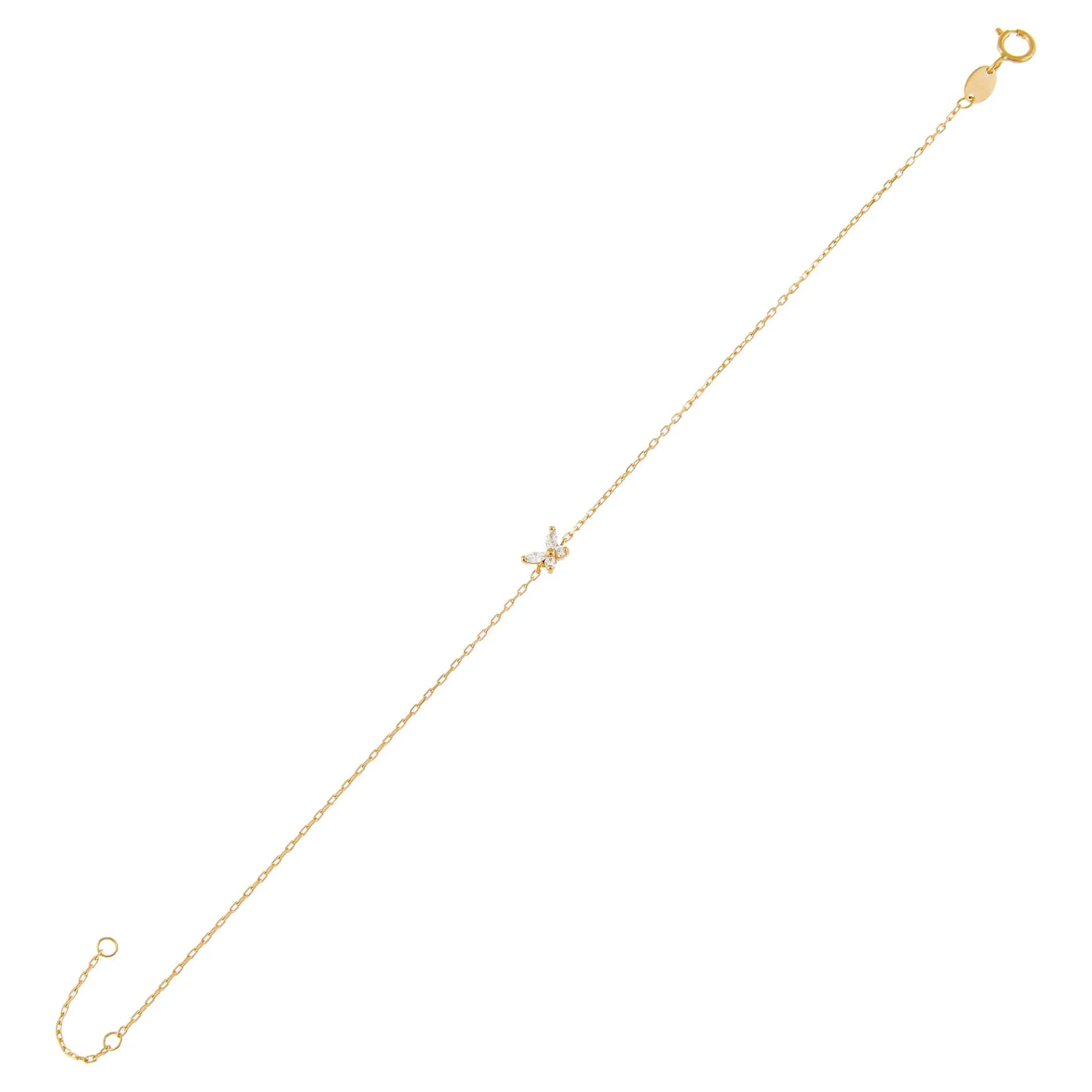 CZ Butterfly Bracelet 14K sold by Adina Eden's