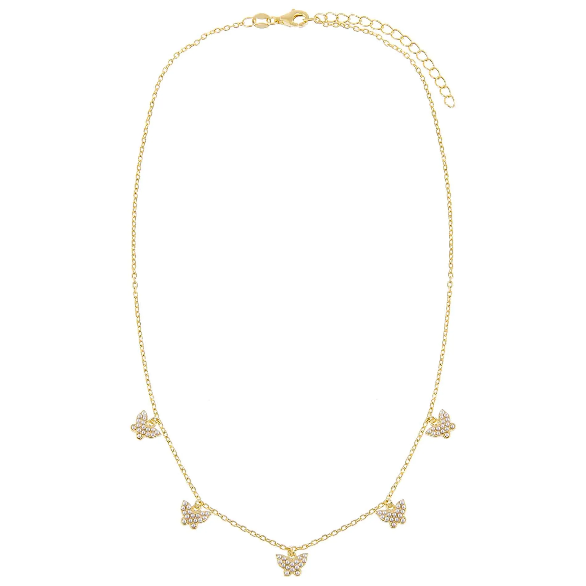 Pearl Multi Butterfly Necklace sold by Adina Eden's product image thumbnail 2