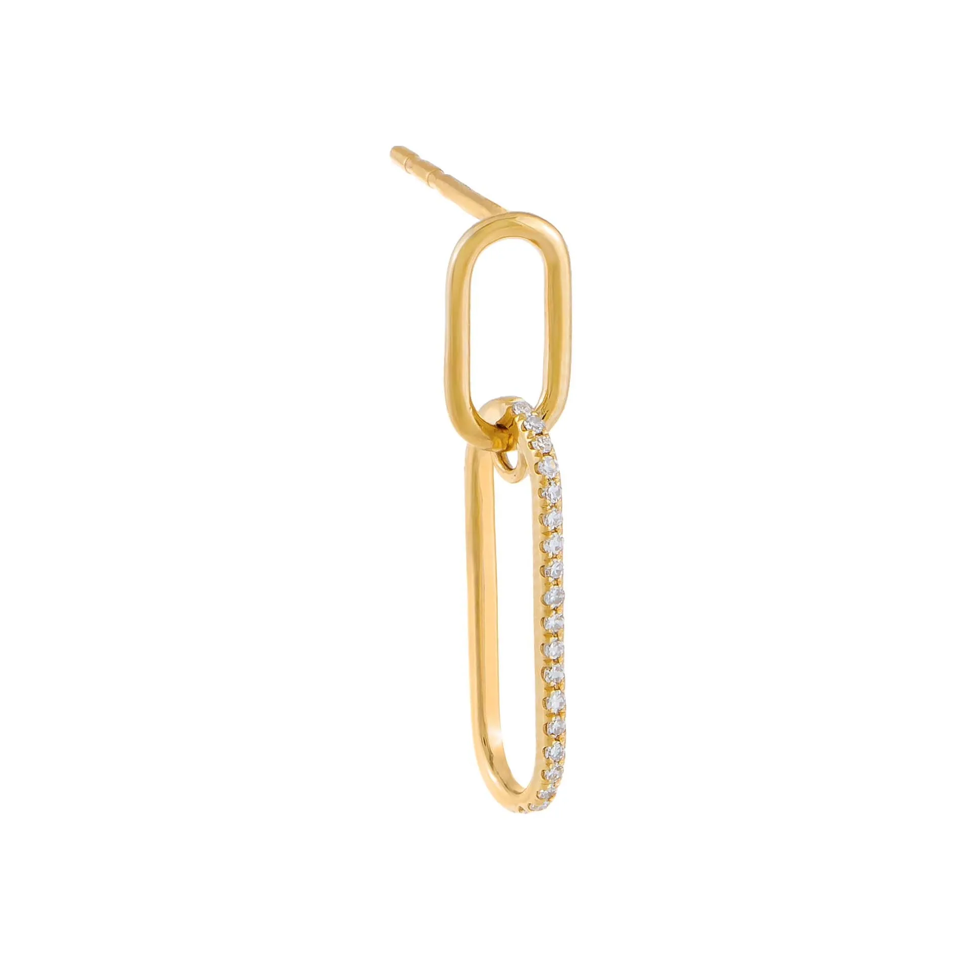 Diamond Oval Link Drop Stud Earring 14K sold by Adina Eden's