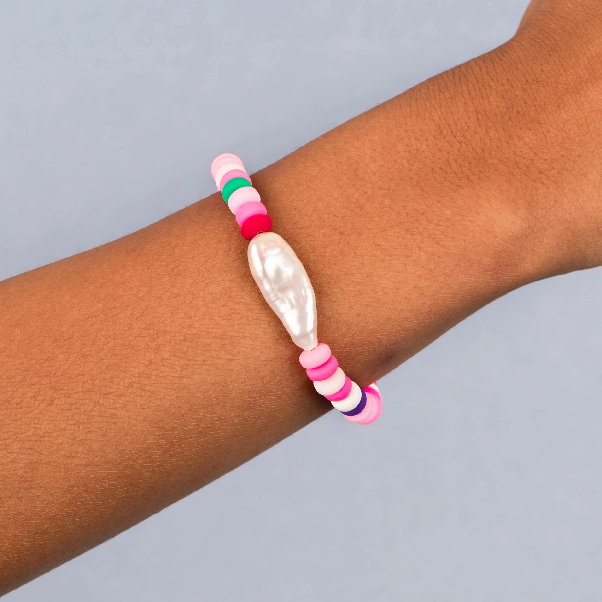 Neon Beaded Baroque Pearl Bracelet sold by Adina Eden's product image thumbnail 2