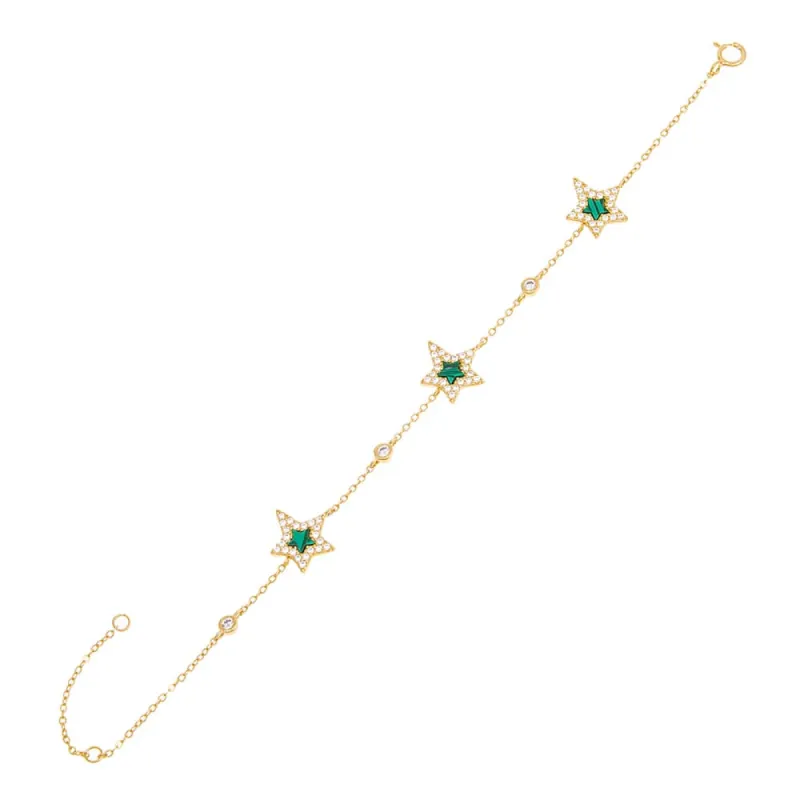 Pavé Triple Star Stone Bracelet sold by Adina Eden's