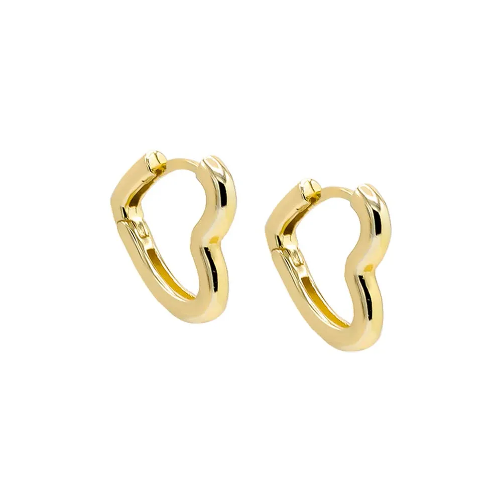 Solid Open Heart Huggie Earring sold by Adina Eden's