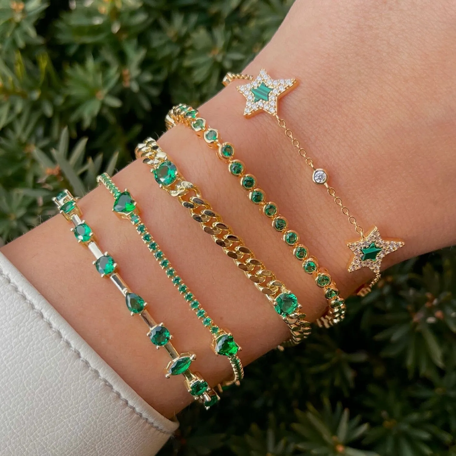 Pavé Triple Star Stone Bracelet sold by Adina Eden's product image thumbnail 3