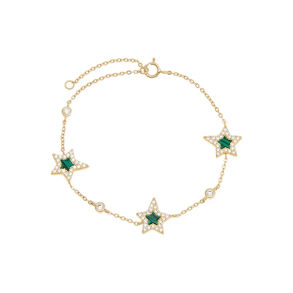 Pavé Triple Star Stone Bracelet sold by Adina Eden's product image thumbnail 5