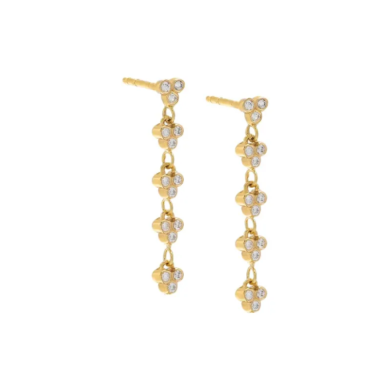 Diamond 5 Cluster Drop Stud Earring 14K sold by Adina Eden's