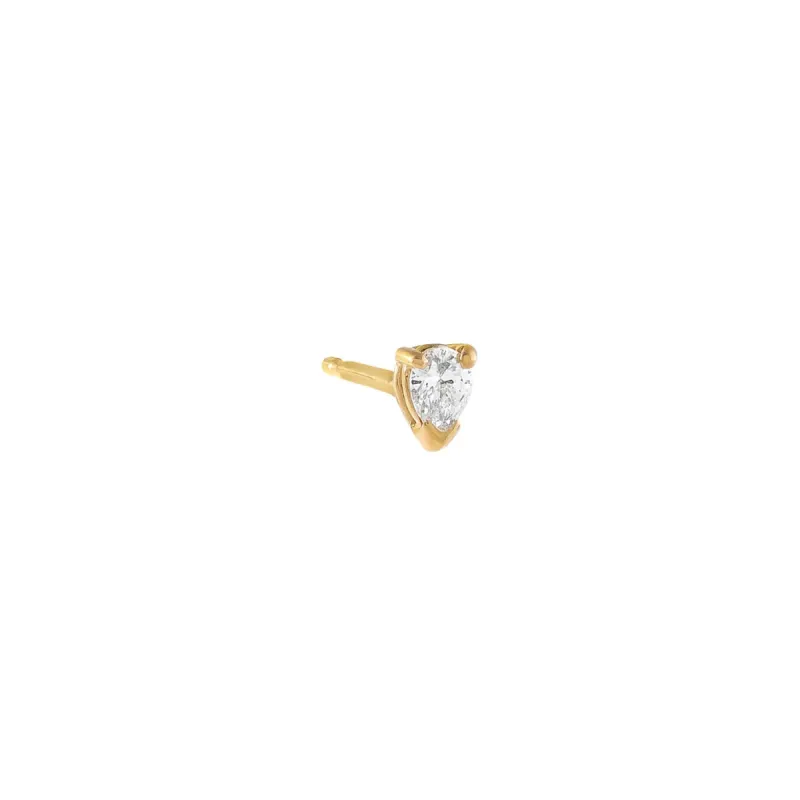 Diamond Tiny Teardrop Stud Earring 14K sold by Adina Eden's