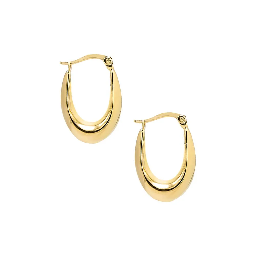 Solid Graduated Oval Shape Hoop Earring 14K sold by Adina Eden's product image thumbnail 3