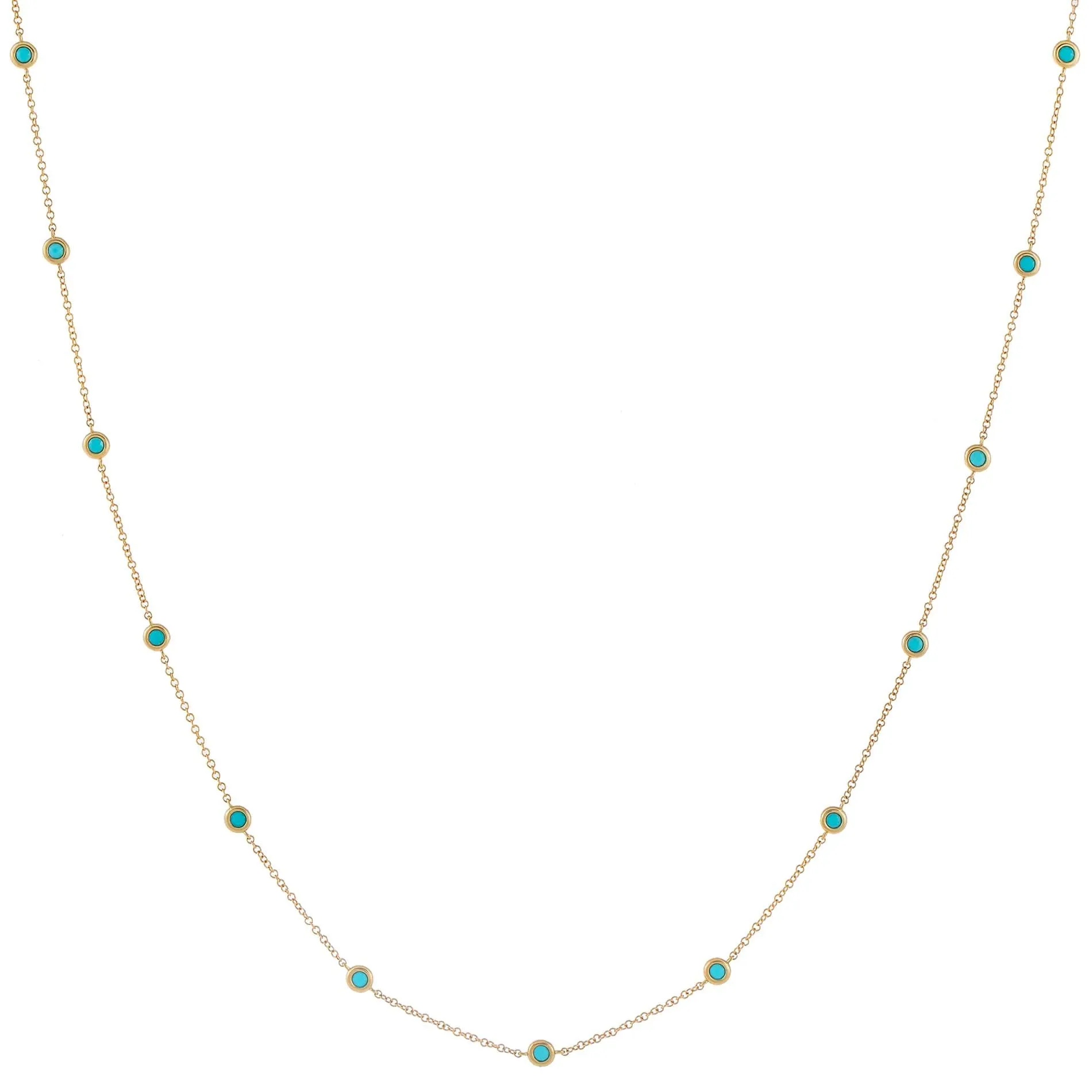Turquoise Bezel Waist Body Chain 14K sold by Adina Eden's product image thumbnail 4