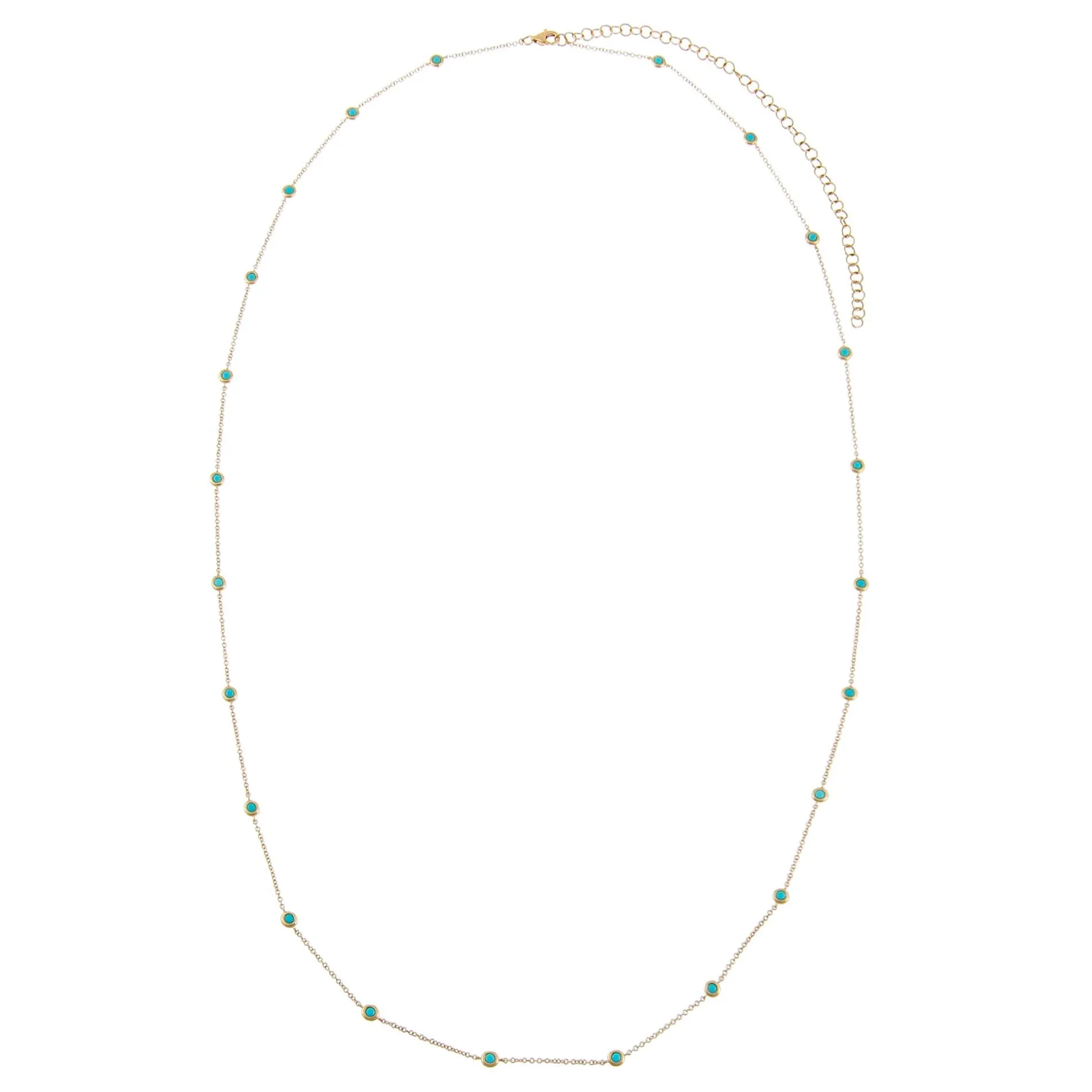 Turquoise Bezel Waist Body Chain 14K sold by Adina Eden's product image thumbnail 3