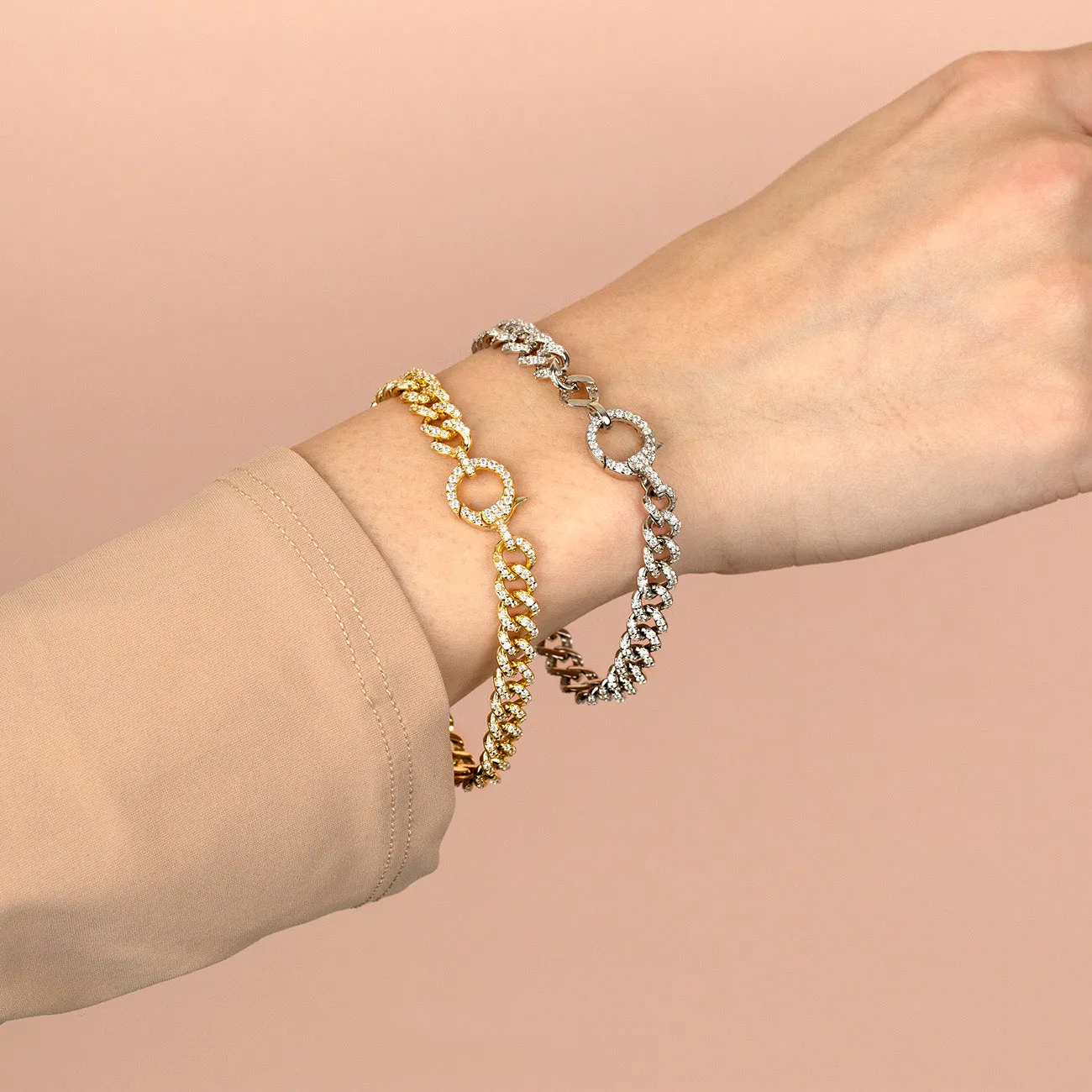 Full Pavé Cuban Chain Bracelet sold by Adina Eden's product image thumbnail 3
