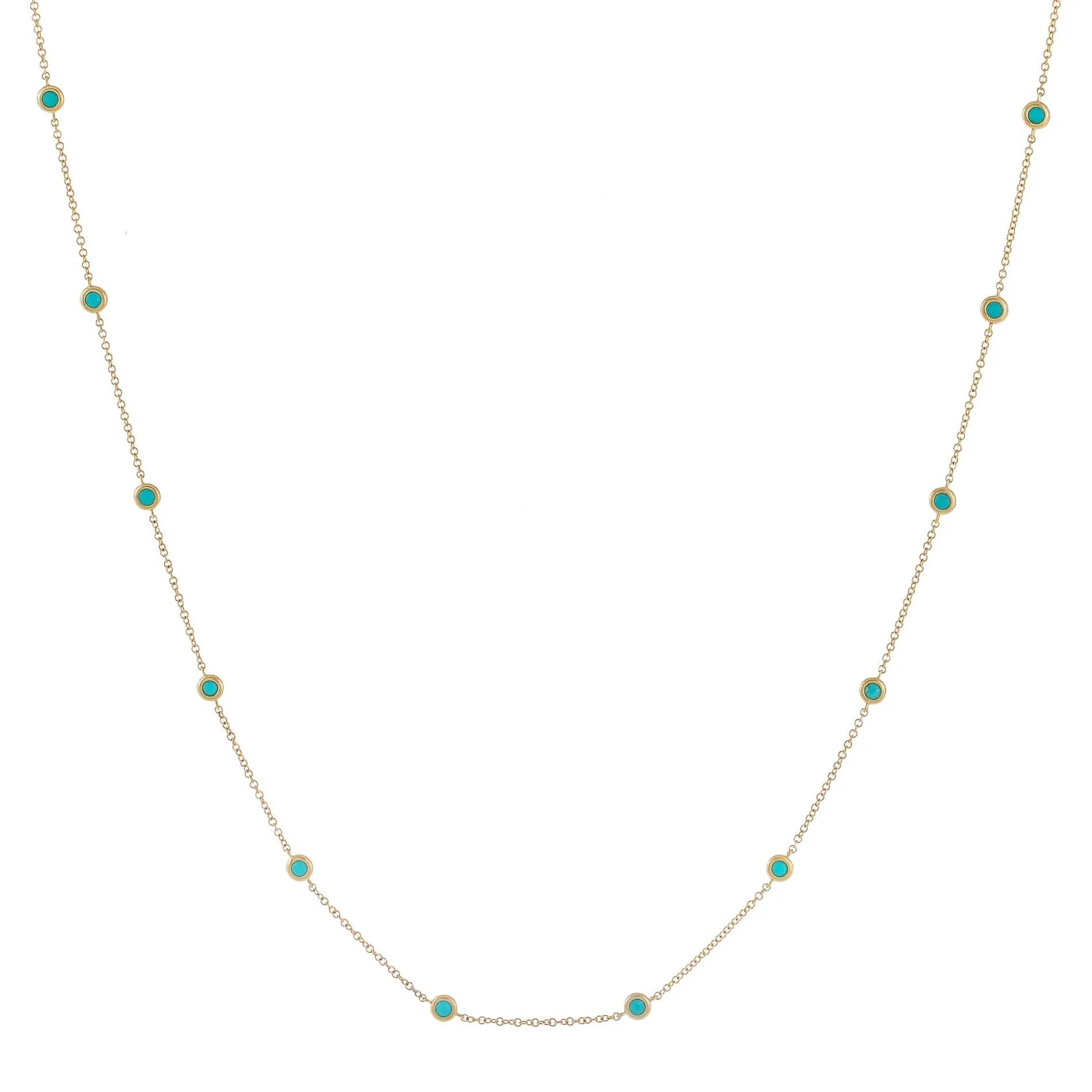 Turquoise Bezel Waist Body Chain 14K sold by Adina Eden's