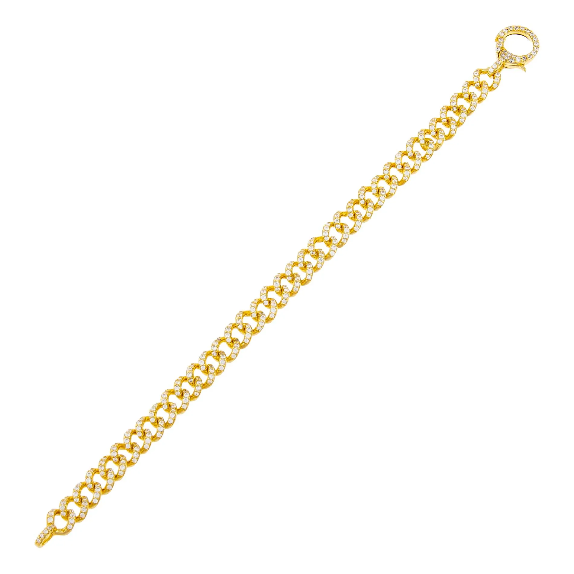 Full Pavé Cuban Chain Bracelet sold by Adina Eden's