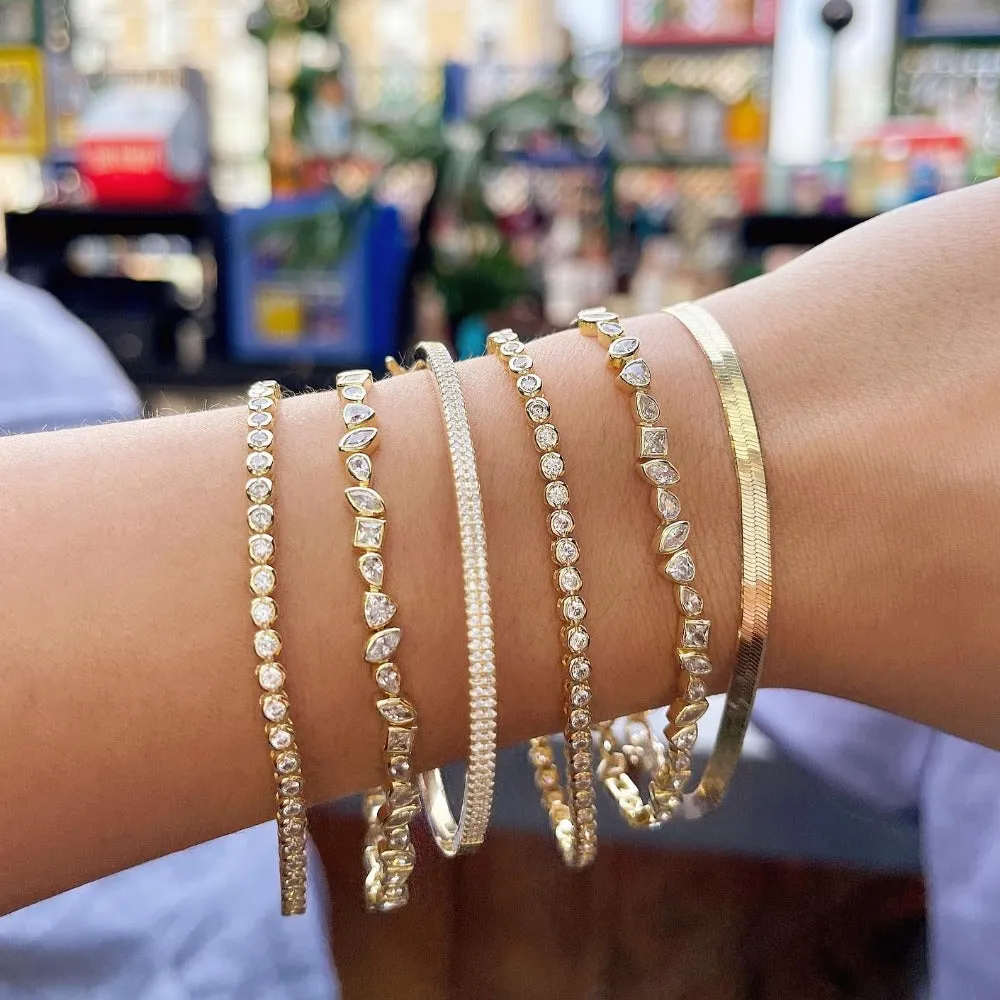 Multi Shape Bezel Tennis Bracelet sold by Adina Eden's product image thumbnail 4