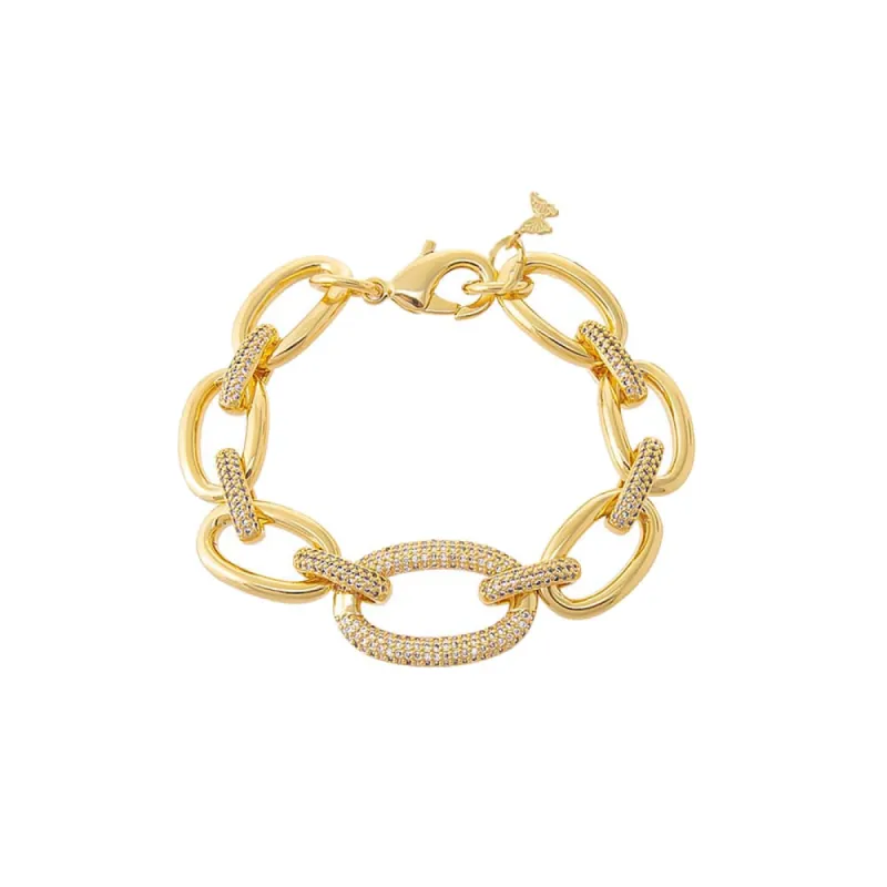 Pavé Statement Oval Shape Bracelet sold by Adina Eden's