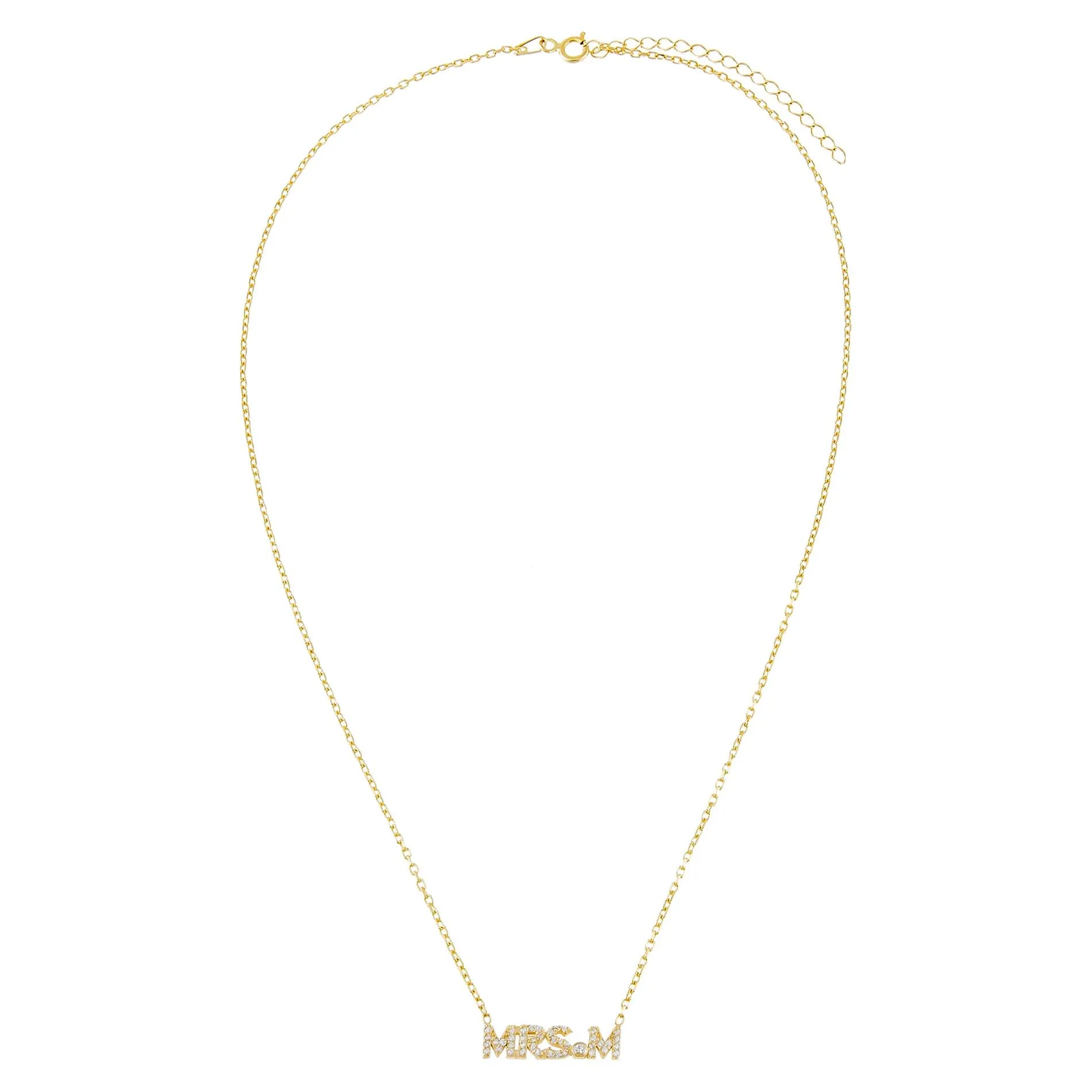 Pavé Mrs. Nameplate Necklace sold by Adina Eden's product image thumbnail 3