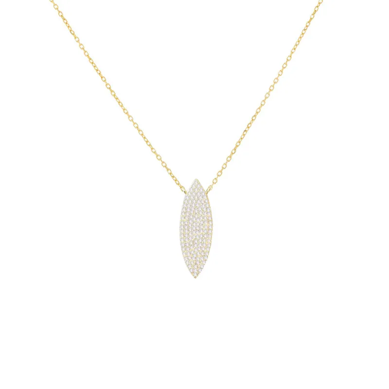 Large Pavé Teardrop Necklace sold by Adina Eden's