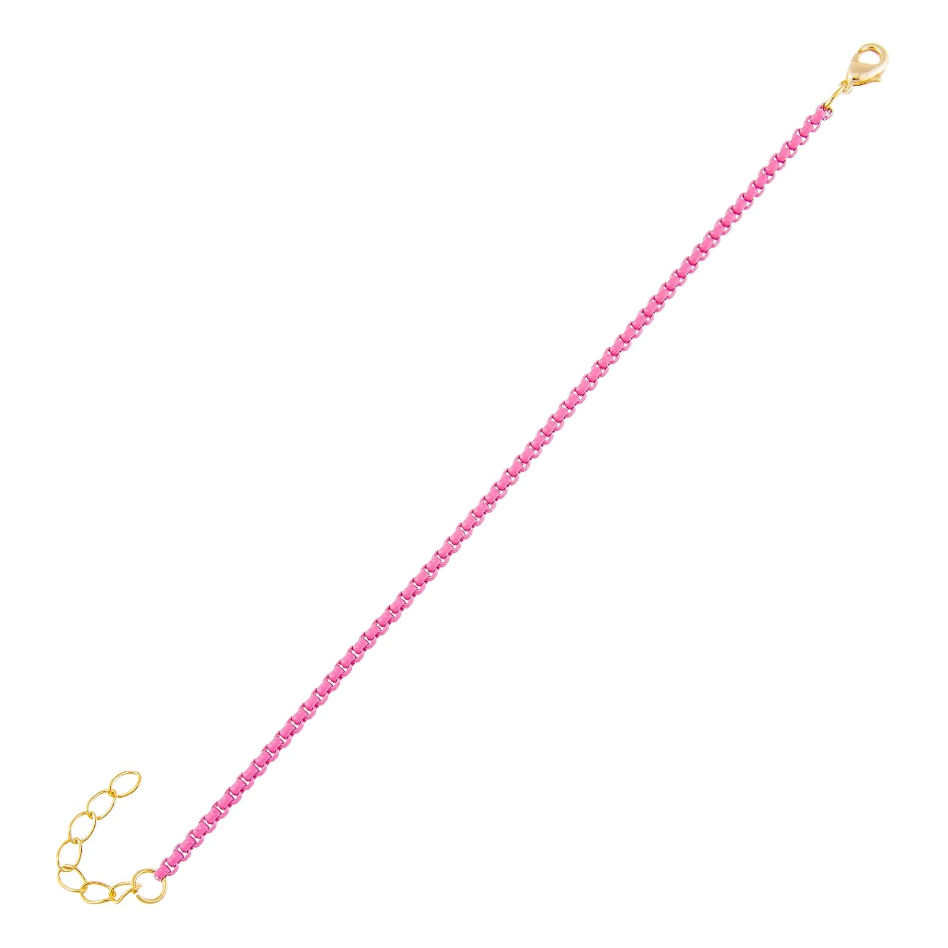 Pink Enamel Rope Chain Bracelet sold by Adina Eden's
