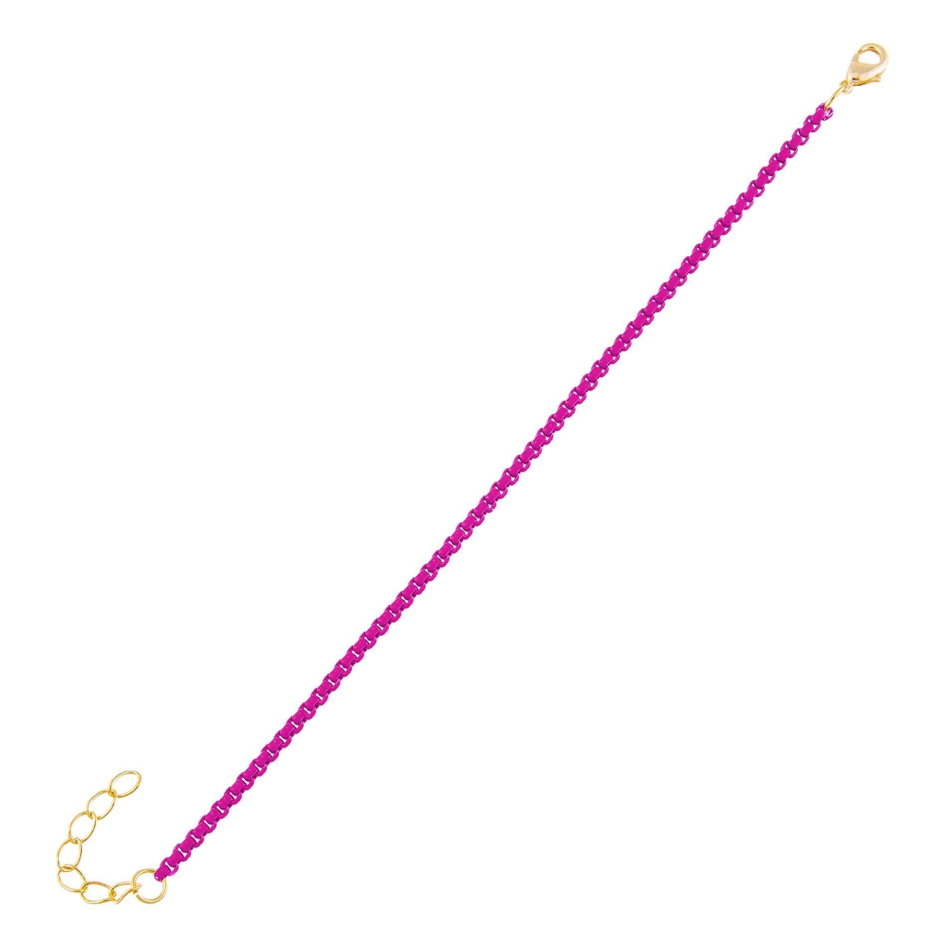 Pink Enamel Rope Chain Bracelet sold by Adina Eden's product image thumbnail 2