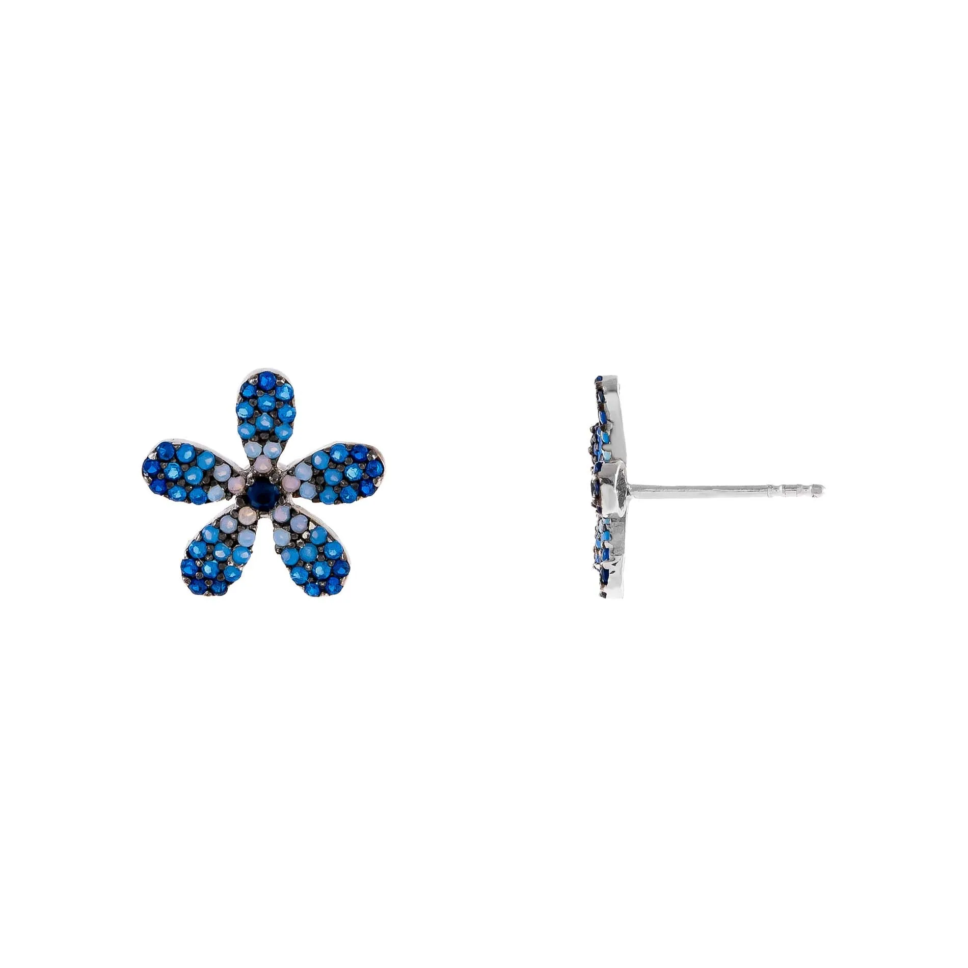 CZ Multi Colored Flower Stud Earring sold by Adina Eden's product image thumbnail 5