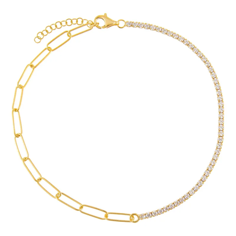 Tennis X Link Anklet sold by Adina Eden's
