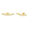 Pavé Curved Bar Threaded Ball Stud Earring sold by Adina Eden's