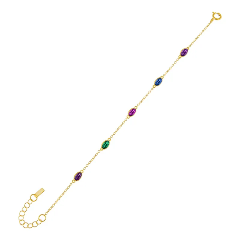 CZ Multi Color Oval Bracelet sold by Adina Eden's