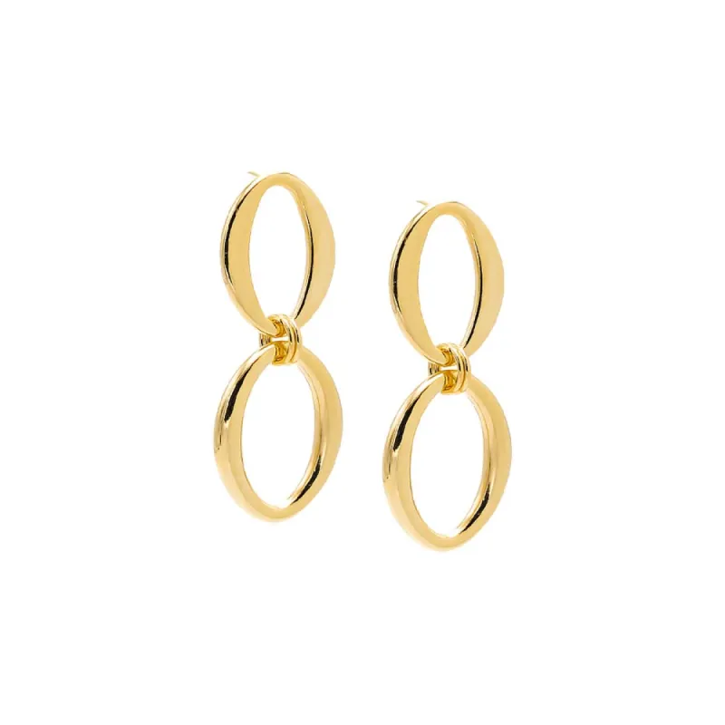 Double Open Oval Drop Stud Earring sold by Adina Eden's