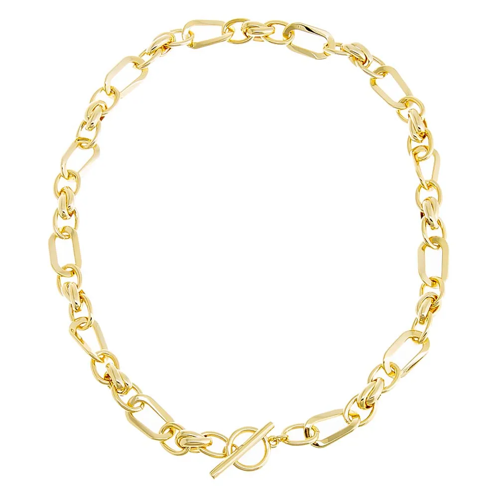 Chunky Multi Open Link Toggle Necklace sold by Adina Eden's product image thumbnail 4