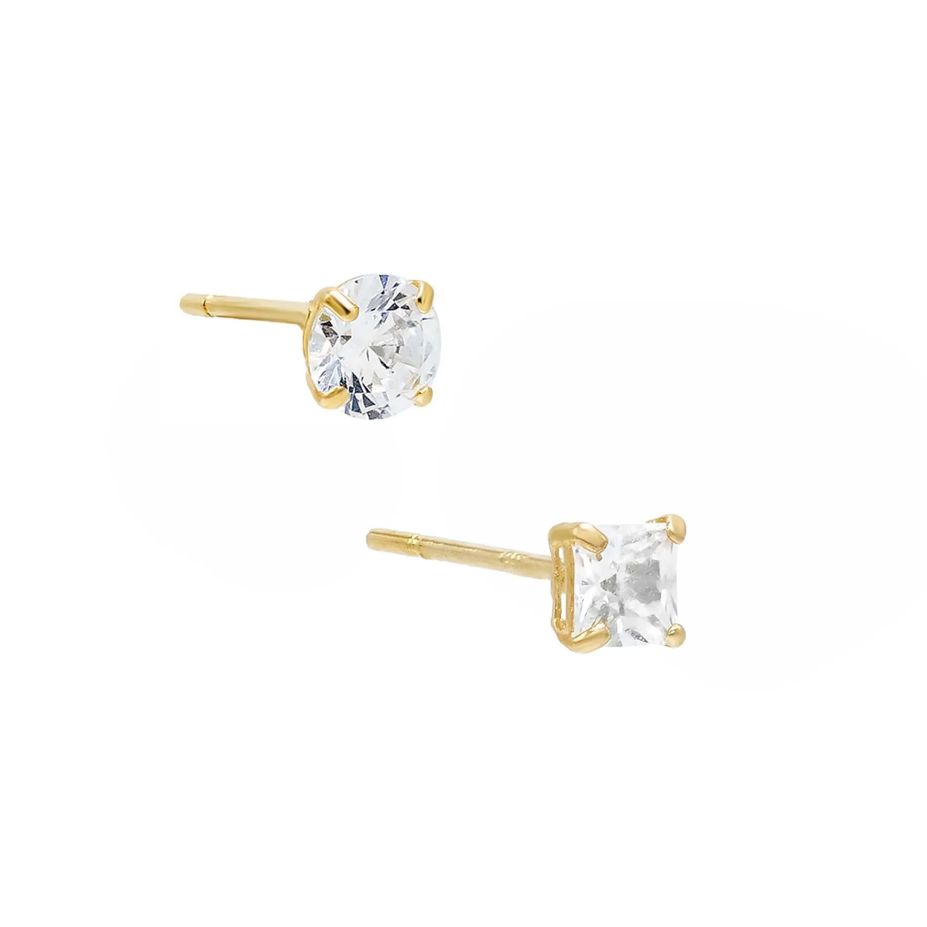 Princess X Solitaire Stud Combo Set 14K sold by Adina Eden's