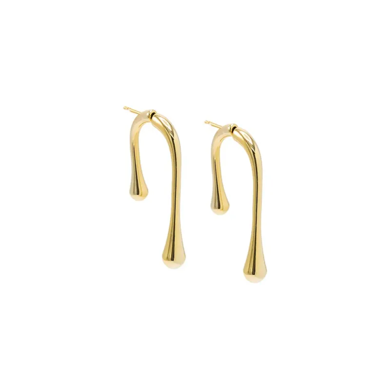 Solid Drooped Front Back Stud Earring sold by Adina Eden's