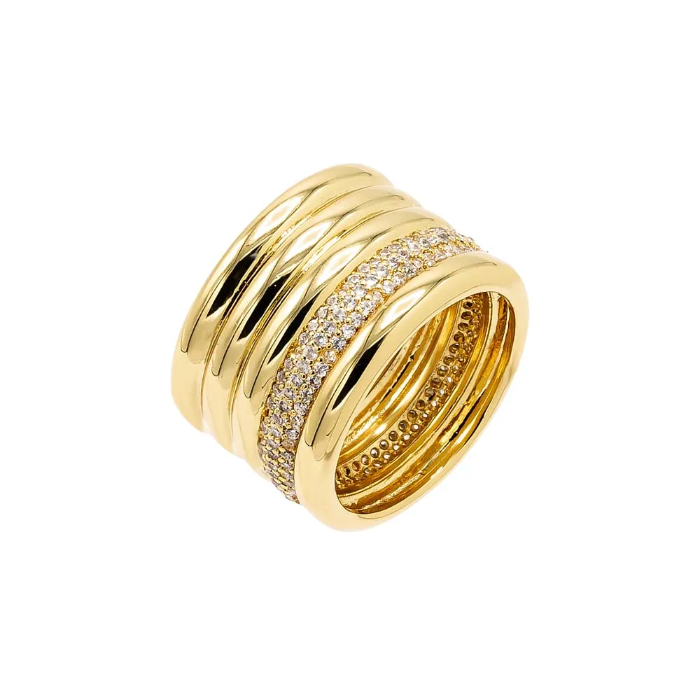 Solid/Pave Multi Row Ring sold by Adina Eden's