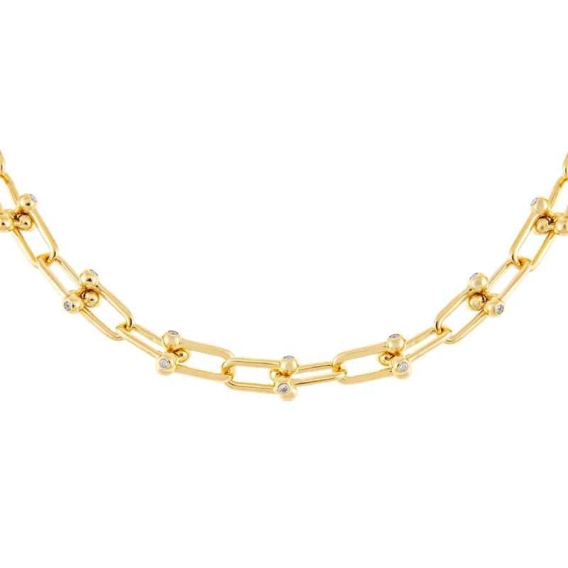 CZ U Chain Link Necklace sold by Adina Eden's