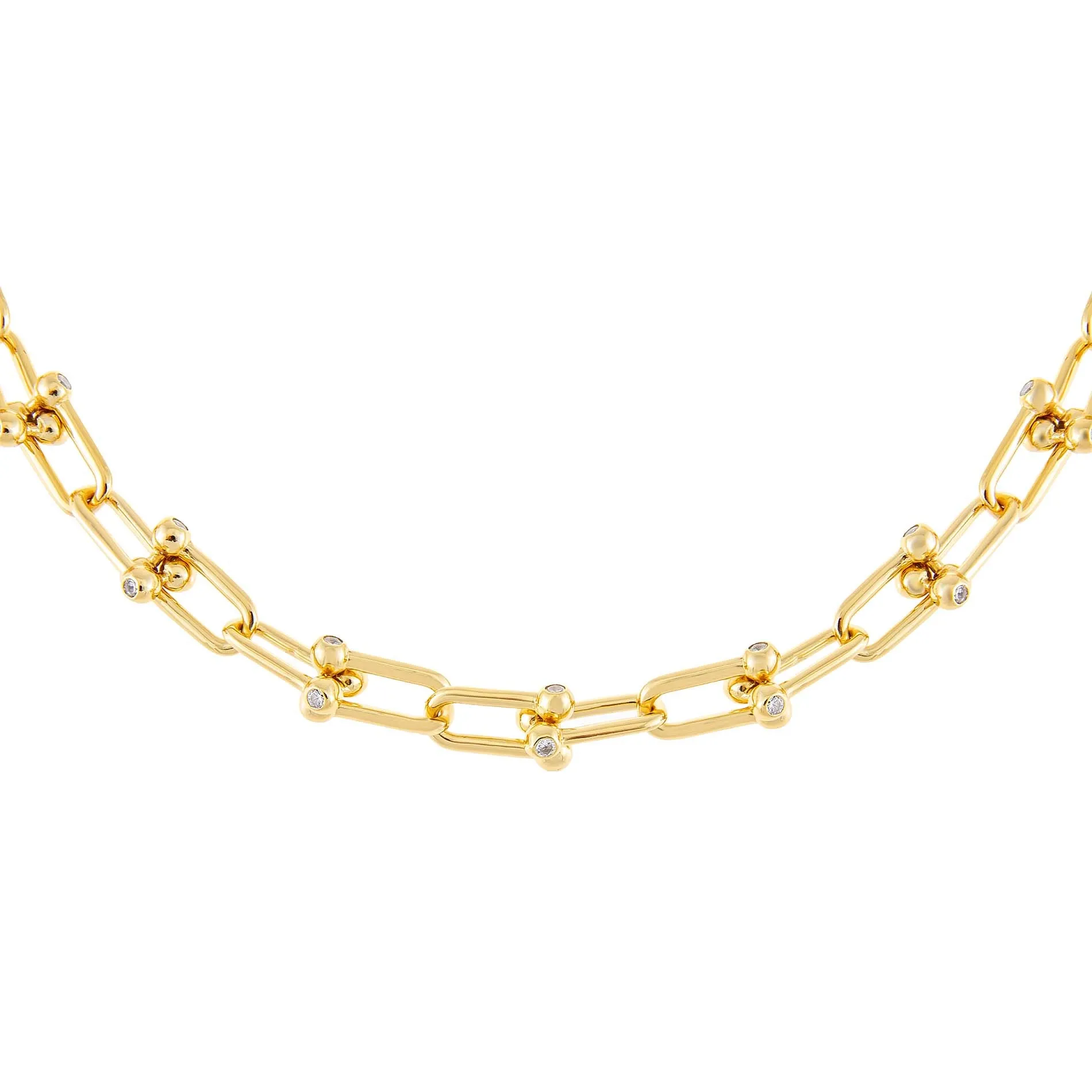 CZ U Chain Link Necklace sold by Adina Eden's