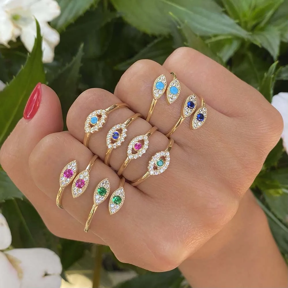 CZ Evil Eye Ring sold by Adina Eden's product image thumbnail 3