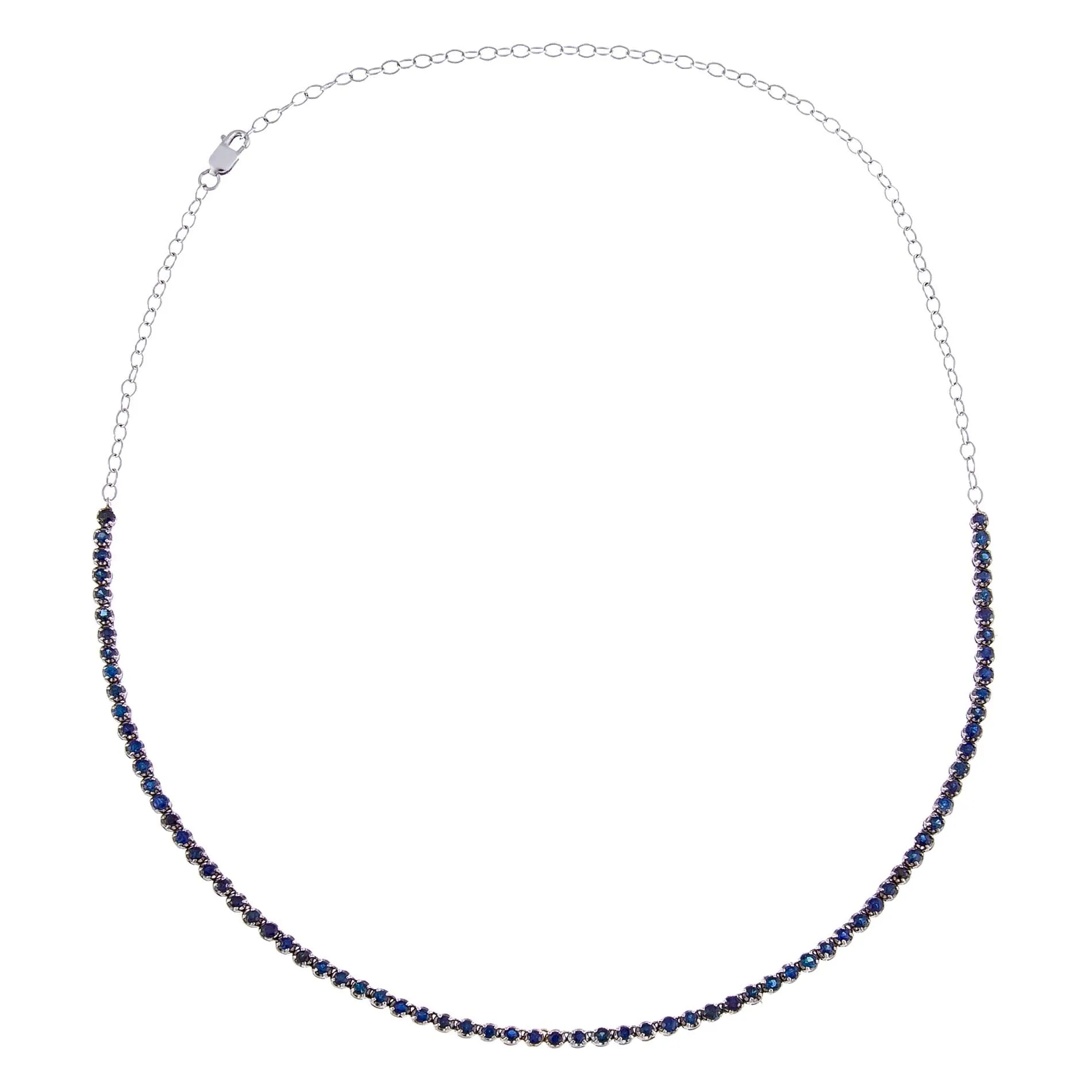 Diamond Sapphire Tennis Necklace 14K sold by Adina Eden's product image thumbnail 2
