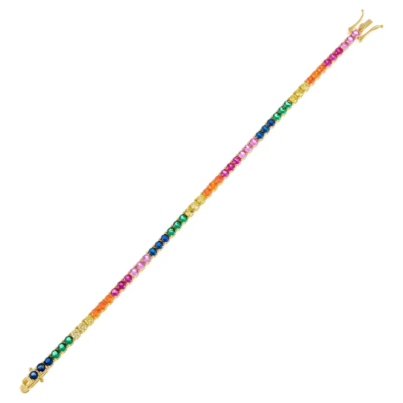 CZ Rainbow Tennis Bracelet sold by Adina Eden's